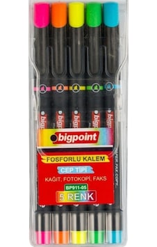 Bigpoint Fosforlu Kalem Cep Tipi 5'li Set