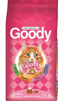 Goody Kuzu Etli ve Pirinçli Yetişkin Kedi Maması 15 KG