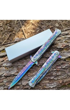 Knivox Browning Gökkuşağı Gül Desenli Kamp Çakısı Altın Knivox Browning Gökkuşağı Gül Desenli Kamp Çakısı Altın