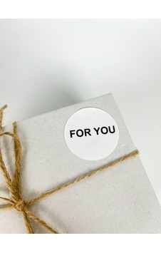 For You Siyah Yazılı 3 Cm Yuvarlak Yapışkanlı Sticker Etiket 150 Adet