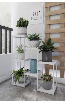 7 Raflı Saksılık, Kış Bahçesi, Dekoratif Plastik Çiçek Saksılığı, Çiçek Saksı Standı Beyaz 7 Raflı Saksılık, Kış Bahçesi, Dekoratif Plastik Çiçek Saksılığı, Çiçek Saksı Standı Beyaz