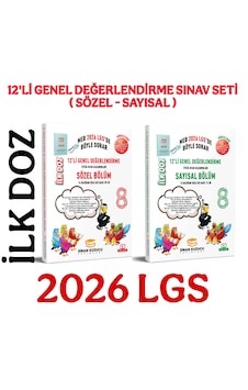 Sinan Kuzucu Yayınları 2026 LGS İlk Doz 12 Li Genel Değerlendirme Sınavı Seti Sözel Sayısal Sinan Kuzucu Yayınları 2026 LGS İlk Doz 12 Li Genel Değerlendirme Sınavı Seti Sözel Sayısal