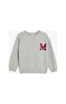 Koton Erkek Çocuk Bisiklet Yaka Slogan Baskılı Uzun Kollu Sweatshirt Gri Koton Erkek Çocuk Bisiklet Yaka Slogan Baskılı Uzun Kollu Sweatshirt Gri