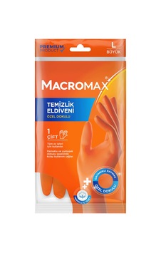 Macro Max Büyük Boy Large Beden Temizlik Eldiveni Pamuklu İç Yüze