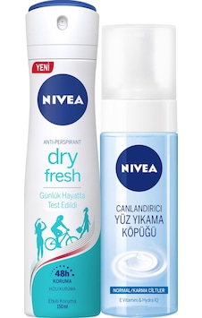 Nivea Dry Fresh Kadın Sprey Deodorant 150 ML + Yüz Temizleme Köpüğü 150 ML