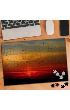 Kuşların Uçuşu Ve Kızıl Gün Batımı 240 Parça Puzzle Yapboz-100367 Kuşların Uçuşu Ve Kızıl Gün Batımı 240 Parça Puzzle Yapboz-100367