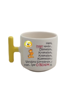 Hah Işde O Benim Tasarımlı Sarı T Kulp Fincan Modelleri Beyaz Hah Işde O Benim Tasarımlı Sarı T Kulp Fincan Modelleri Beyaz