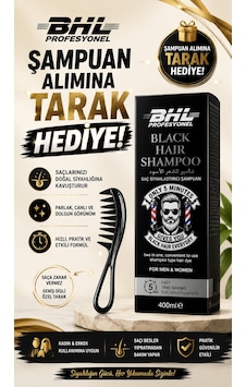 Bhl Profesyonel Saç Siyahlaştırıcı Şampuan 400 ML + Tarak Bhl Profesyonel Saç Siyahlaştırıcı Şampuan 400 ML + Tarak