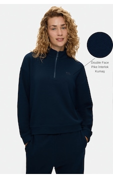 UCLA Ruelle Lacivert Yarım Fermuarlı Nakışlı Pamuklu Loose Fit Kadın Pike Sweatshirt UCLA Ruelle Lacivert Yarım Fermuarlı Nakışlı Pamuklu Loose Fit Kadın Pike Sweatshirt