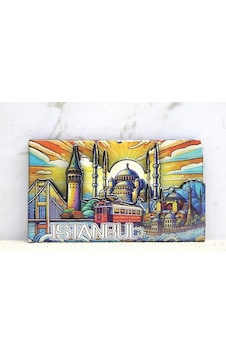 Ahşap İstanbul Temalı Magnet Alk4365 Çok Renkli
