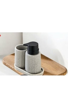Cooker Ckr3430 Gri Banyo Seti Stoneware 3'lü Gri Cooker Ckr3430 Gri Banyo Seti Stoneware 3'lü Gri