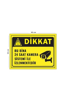 Metal Dikkat Bu Bina 24 Saat Kamera İle İzlenmektedir - 2 30 Cm X 40 Cm A3 Büyüklüğünde Uyarı Levha Metal Dikkat Bu Bina 24 Saat Kamera İle İzlenmektedir - 2 30 Cm X 40 Cm A3 Büyüklüğünde Uyarı Levha