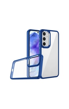 Galaxy Uyumlu A55 Kılıf Zore Flora Kapak Mavi
