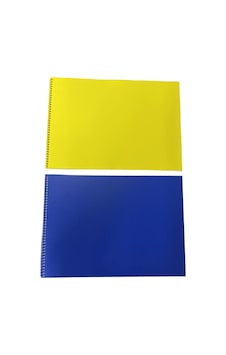 Spiralli Resim Defteri Sarı Ve Mavi Kapak Eskiz Sketchbook 2'li Set Sanat Defteri