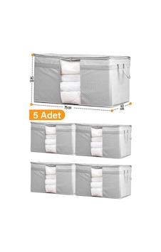 Serstil 5 Adet - Pencereli Yastık Yorgan Hurcu 75 X 40 X 40 Cm - Gri Benekli Gb-5y Serstil 5 Adet - Pencereli Yastık Yorgan Hurcu 75 X 40 X 40 Cm - Gri Benekli Gb-5y