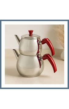 Buradabulabilirsin Büyük Aile Çelik Çaydanlık Seti Üst 1.2l / Alt 2l Bbz Buradabulabilirsin Büyük Aile Çelik Çaydanlık Seti Üst 1.2l / Alt 2l Bbz
