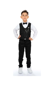 Mnk Baby & Kids Erkek Çocuk 6 Düğme Yelekli Özel Gün Takım Elbise M00834 Siyah Mnk Baby & Kids Erkek Çocuk 6 Düğme Yelekli Özel Gün Takım Elbise M00834 Siyah