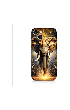Apple Uyumlu iPhone 15 Plus Altın Fil Desenli Silikon Kılıf Silikon Apple Uyumlu iPhone 15 Plus Altın Fil Desenli Silikon Kılıf Silikon