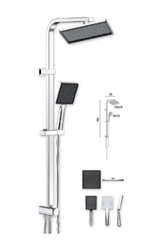 Vs-2703 Duş Seti Sistemi Krom Quadro Space Krom