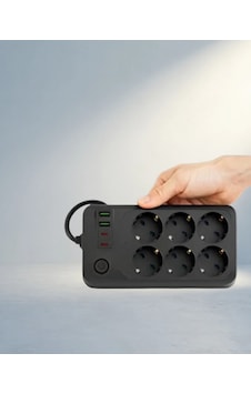 Çok Amaçlı 6 Prizli Uzatma Kablosu Usb Type-c Hızlı Şarj
