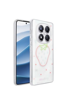 Xiaomi Redmi Note 14 Pro 4g Kılıf Şeffaf Figürlü Zore Folk Sert Kapak Çilek Xiaomi Redmi Note 14 Pro 4g Kılıf Şeffaf Figürlü Zore Folk Sert Kapak Çilek
