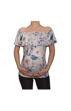 Luvmabelly Maternity 2509 Kayık Yaka Hamile Bluzu Çok Renkli Luvmabelly Maternity 2509 Kayık Yaka Hamile Bluzu Çok Renkli