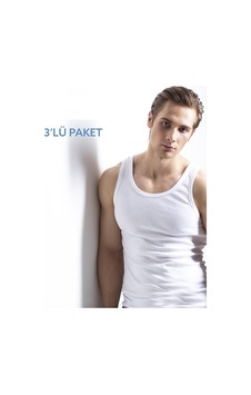 İmza Beyaz %100 Pamuk 3lü Atlet 1062240100 Beyaz