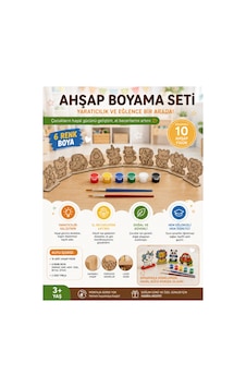 Çocuklar İçin 10 Adet Eğitici Ahşap Boyama Seti Yaratıcı Oyuncak Boya + Fırça Dahil Kahverengi Çocuklar İçin 10 Adet Eğitici Ahşap Boyama Seti Yaratıcı Oyuncak Boya + Fırça Dahil Kahverengi