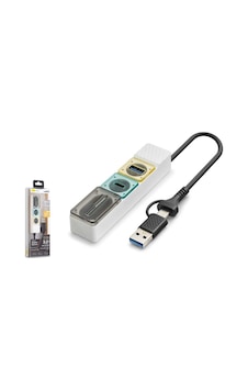 Hadron Hdx7058 Hub 5gbps 1x Type-c 3.2+1xusb-a 3.2+sd+microsd 4 Port 2in1 Kablolu Kart Okuyu Beyaz Hadron Hdx7058 Hub 5gbps 1x Type-c 3.2+1xusb-a 3.2+sd+microsd 4 Port 2in1 Kablolu Kart Okuyu Beyaz