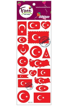 Face Sticker Renk Trük Bayrağıli Fc-117 Karışık Ebat Face Sticker Renk Trük Bayrağıli Fc-117 Karışık Ebat