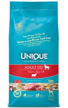 Unique Medium Large Adult Kuzu Etli Yetişkin Köpek Maması 15 KG Unique Medium Large Adult Kuzu Etli Yetişkin Köpek Maması 15 KG