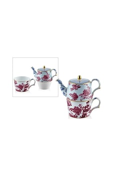 Lamedore Tea Delight Tek Kişilik Demlikli Fincan Seti Kırmızı Lamedore Tea Delight Tek Kişilik Demlikli Fincan Seti Kırmızı