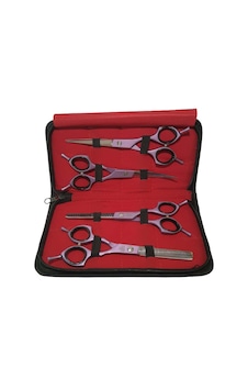 Sgroom - 279 - 4 Lü Çantalı Makas Set - Kmrsfres - 7" Mor Sgroom - 279 - 4 Lü Çantalı Makas Set - Kmrsfres - 7" Mor
