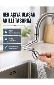 Maesko 2 Modlu 1080 Dönebilen Musluk Başlığı Esnek 3 Eklemli Hareketli Tasarım Maesko 2 Modlu 1080 Dönebilen Musluk Başlığı Esnek 3 Eklemli Hareketli Tasarım