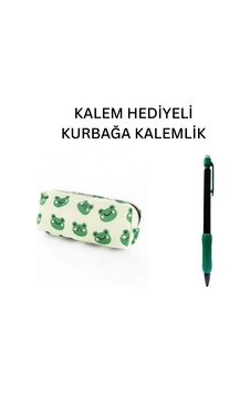 Yeşil Kurbağa Tatlı Kalemlik - Okul Kalemliği-makyaj Çantası Ve Hediye Kalem Çok Renkli