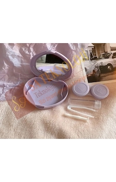 Lionsa Lens Kutusu ve Takma Aparatı Seti Aynalı Kalp Mor Lionsa Lens Kutusu ve Takma Aparatı Seti Aynalı Kalp Mor