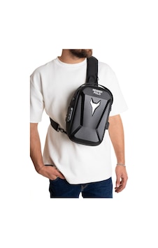 Newish Polo Erkek Şifreli Kilitli Su Geçirmez Sling Bag 404 Çapraz Omuz Ve Sırt Çantası - New404 Siyah - Beyaz