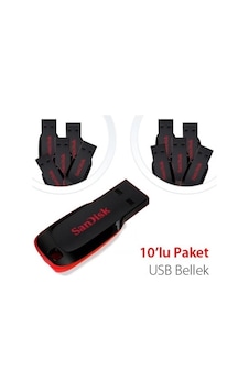 SanDisk Cruzer Blade SDCZ50-032G-B35 32 GB USB 2.0 Flash Bellek 10'lu SanDisk Cruzer Blade SDCZ50-032G-B35 32 GB USB 2.0 Flash Bellek 10'lu