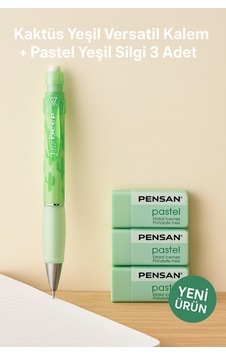 Lavanta Versatil Kalem + Pastel Mor Silgi 3 Adet Yeşil
