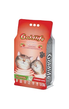 Goldlife Active Carbon Çilek Kokulu İnce Topaklaşan Bentonit Kedi Kumu 10 L Goldlife Active Carbon Çilek Kokulu İnce Topaklaşan Bentonit Kedi Kumu 10 L