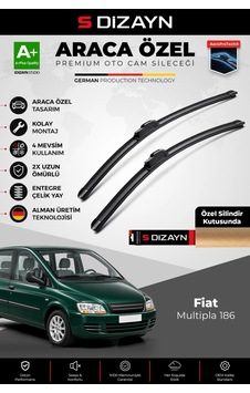 S-dizayn Fiat Multipla 186 Ön Cam Silecek Seti 1998-2010 Premium Araca Özel 60-55 Cm A+ Kalite Aocs-