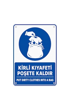 Kirli Kıyafeti Poşete Kaldır 50x70cm Pvc Isg Levha