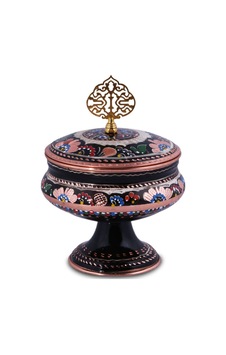Şekerlik Siyah İşlemeli Kulplu Model Siyah