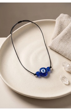 Handmade Bohem Mavi Nazar Kolye 001 - Beyaz Handmade Bohem Mavi Nazar Kolye 001 - Beyaz