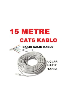 Cat6 Kalin Bakir Internet Kablo 15 Metre Cat6 Kalin Bakir Internet Kablo 15 Metre