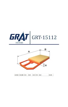 GRAT 15112 HAVA FİLTRESİ GOLF IV BORA POLO 01- / TOLEDO IBIZA 1.4 GRAT 15112 HAVA FİLTRESİ GOLF IV BORA POLO 01- / TOLEDO IBIZA 1.4