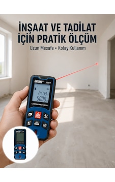 Ers Dijital Lazer Mesafe Ölçüm Cihazı İnşaat Ve Ev Kullanımı Yeni Nesil Ers Dijital Lazer Mesafe Ölçüm Cihazı İnşaat Ve Ev Kullanımı Yeni Nesil