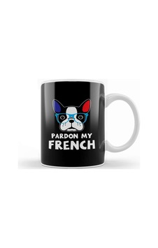 Pardon My French Funny French Bulldog Frenchie Kupa Bardak Porselen Karışık