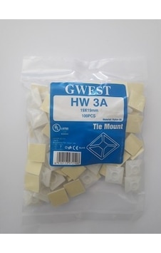Gwest Yapışkan Kroşe 19X19 100Adet Yapışkanlı Kablo Bağı Tutucu Gwest Yapışkan Kroşe 19X19 100Adet Yapışkanlı Kablo Bağı Tutucu