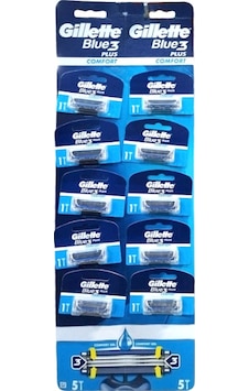 Gillette Blue3 Comfort Tıraş Bıçağı Kartela 10'lu Gillette Blue3 Comfort Tıraş Bıçağı Kartela 10'lu